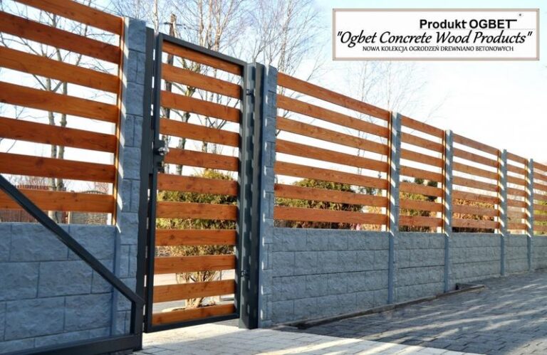 Płot betonowo-drewniany – doskonałe połączenie trwałości i estetyki w Twoim ogrodzie